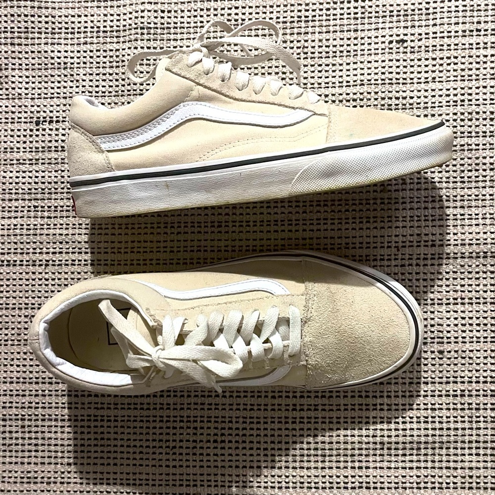 Vans Cream and White Low-Top Sneakers -7